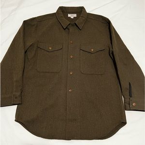 WALLACE & BARNES MENS PLAID CHECK HEAVY FLANNEL WOOL SHIRT JACKET SIZE MEDIUM